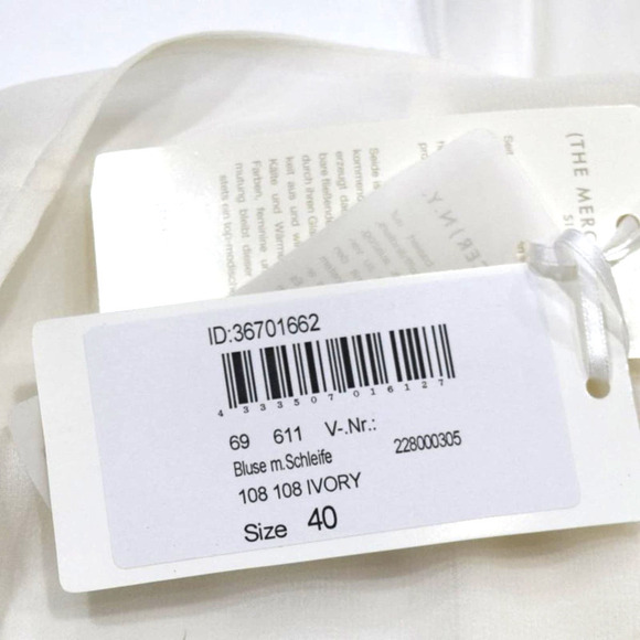 THE MERCER - 100% Silk short sleeve ivory  tunic women's size EU 40, US M - Picture 6 of 6